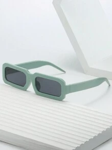 1 件装窄框小方形塑料时尚眼镜，男女皆宜，时尚眼镜，适合展示、日常佩戴