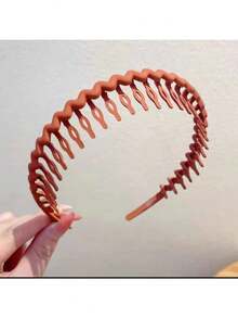 霧面彩色髮夾頭帶女款防滑帶齒簡約加壓頭飾臉部頭帶頭髮飾品