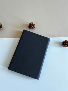 1pc A5 Loose-leaf Notebook With Magnetic Buckle Closure, Simple & Vintage Design, High-end Business Notebook In Navy Blue With Metallic Clasp - Navy Blue - View 3