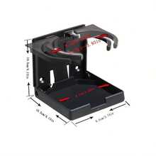 1個可折疊汽車杯架,配有多功能飲品瓶架,適用於大型車輛和遊艇安裝,適用於杯子和馬克杯 - 黑色 - 查看 2