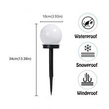 2入組室外白色防水太陽能圓形地面扎根高亮草坪燈,適用於花園庭院裝飾,景觀和草坪燈 - 白色 - 查看 7