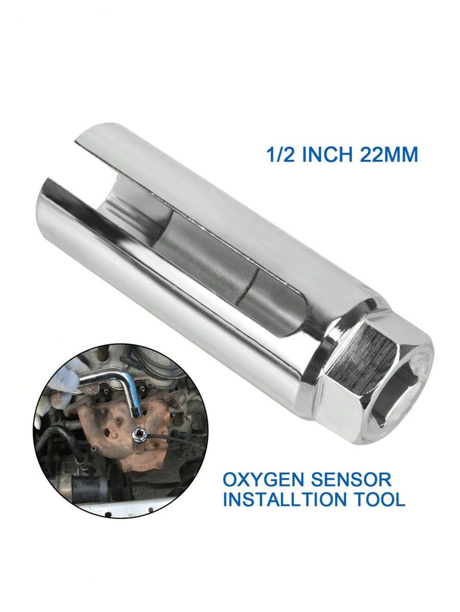 1入組1/2" 22mm驅動插座汽車扳手,用於氧氣傳感器的安裝拆卸更換工具,汽車維修卡車汽車配件 - 銀色 - 查看 1