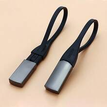 1pc Black Titanium Car Keychain, Creative Pvc Keychain, Suitable For 1st Or 2nd Generation Car Key - Multicolor - View 1