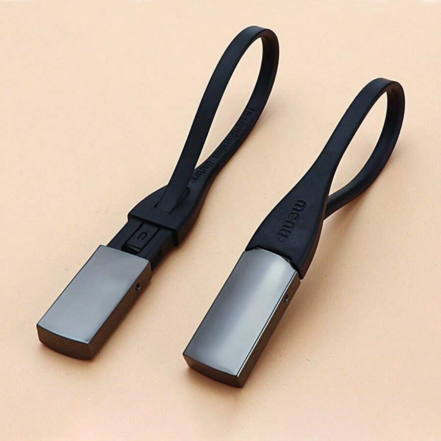 1pc Black Titanium Car Keychain, Creative Pvc Keychain, Suitable For 1st Or 2nd Generation Car Key - Multicolor - View 1