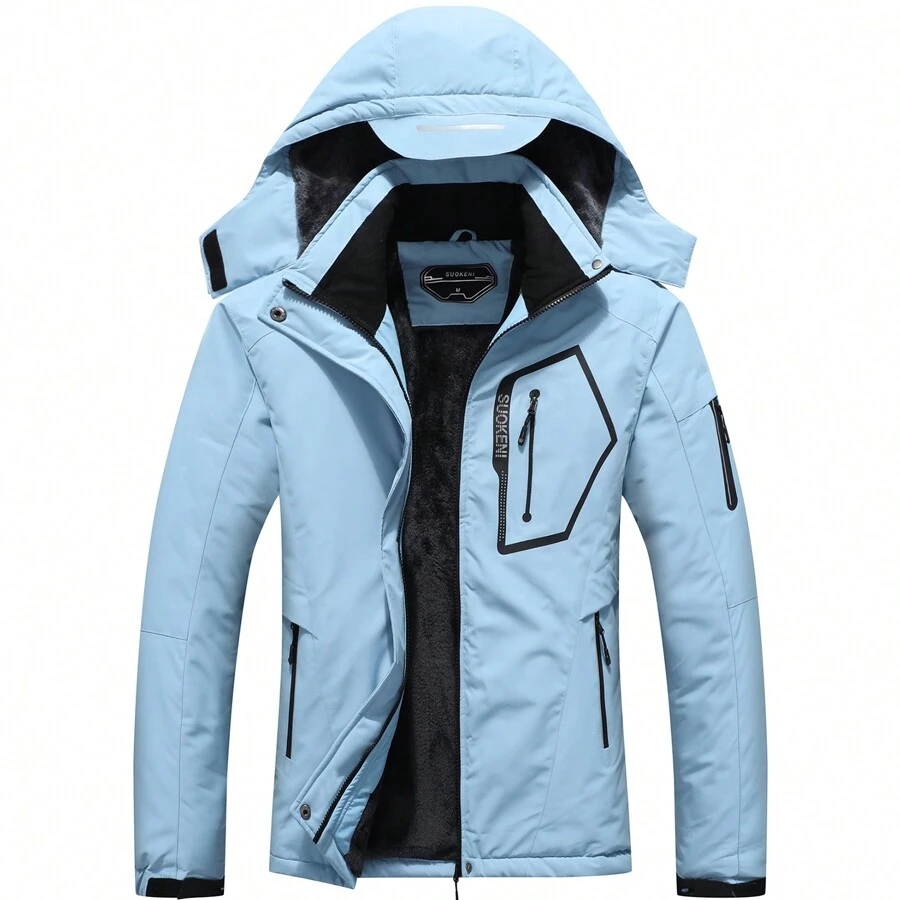 Women's Waterproof Ski Jacket Warm Winter Snow Coat Hooded Raincoat - 淺藍色 - 查看 1