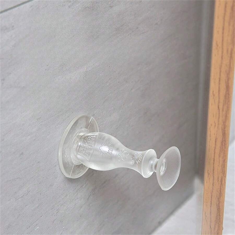 Silicon Door Stopper Suction Prevent Collision, Toilet Sucker Household Wall Protector, Window Safety Guard - White - View 1
