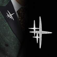 1 pieza Broche de estrella de mar metálico simple y elegante con adorno de estrás (plata) - Plateado - Ver 1