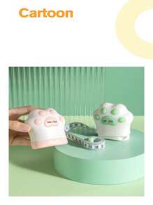 1入新創意貓爪形狀小型pu皮卷尺,可攜式,用於測量腰圍、胸圍和身體尺寸,適用於縫紉