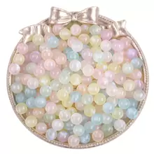 50 pièces Perles en plastique en vrac de charme de sirène coloré, kit de fabrication de bijoux DIY, perles rondes de l'océan pour faire des bracelets, bagues, colliers, épingles à cheveux et ornements de tête, cadeau
