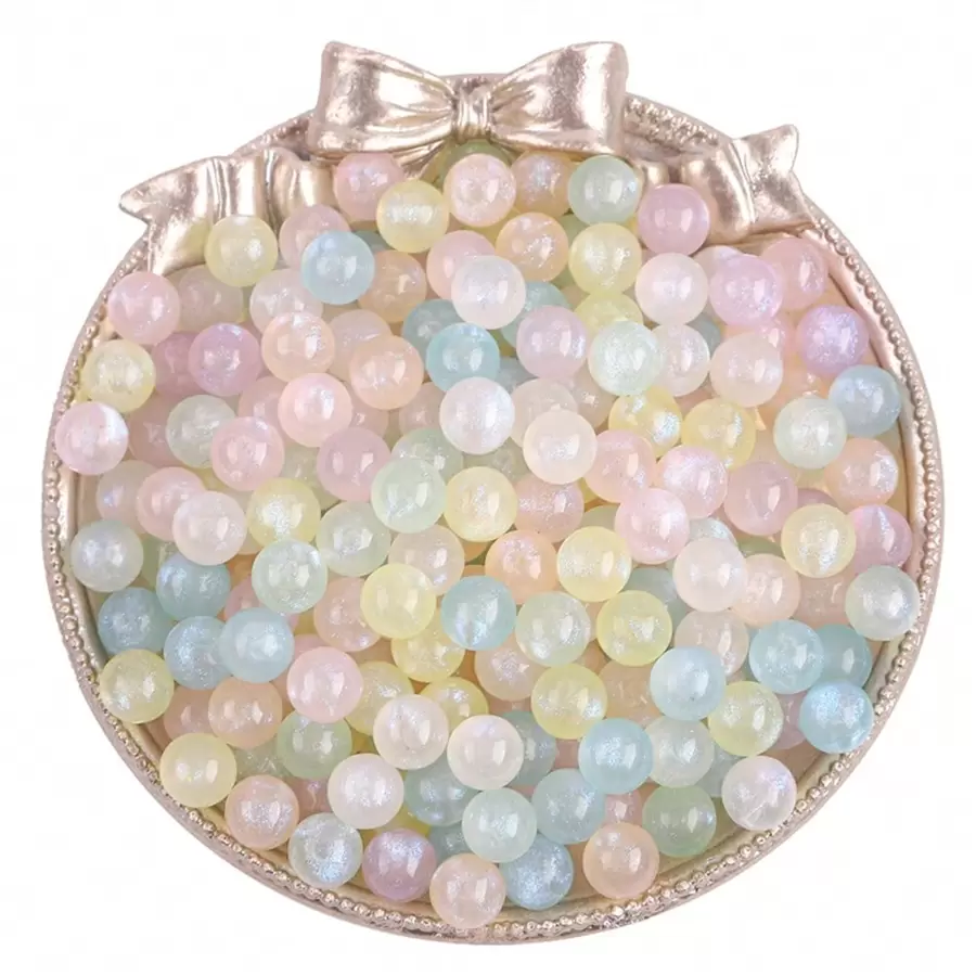 50 pièces Perles en plastique en vrac de charme de sirène coloré, kit de fabrication de bijoux DIY, perles rondes de l'océan pour faire des bracelets, bagues, colliers, épingles à cheveux et ornements de tête, cadeau