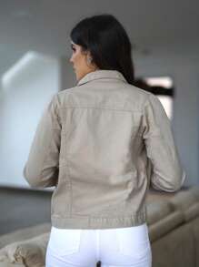 ACME MADE IN CHINA Women Denim Jackets & Coats - 卡其色 - 查看 3