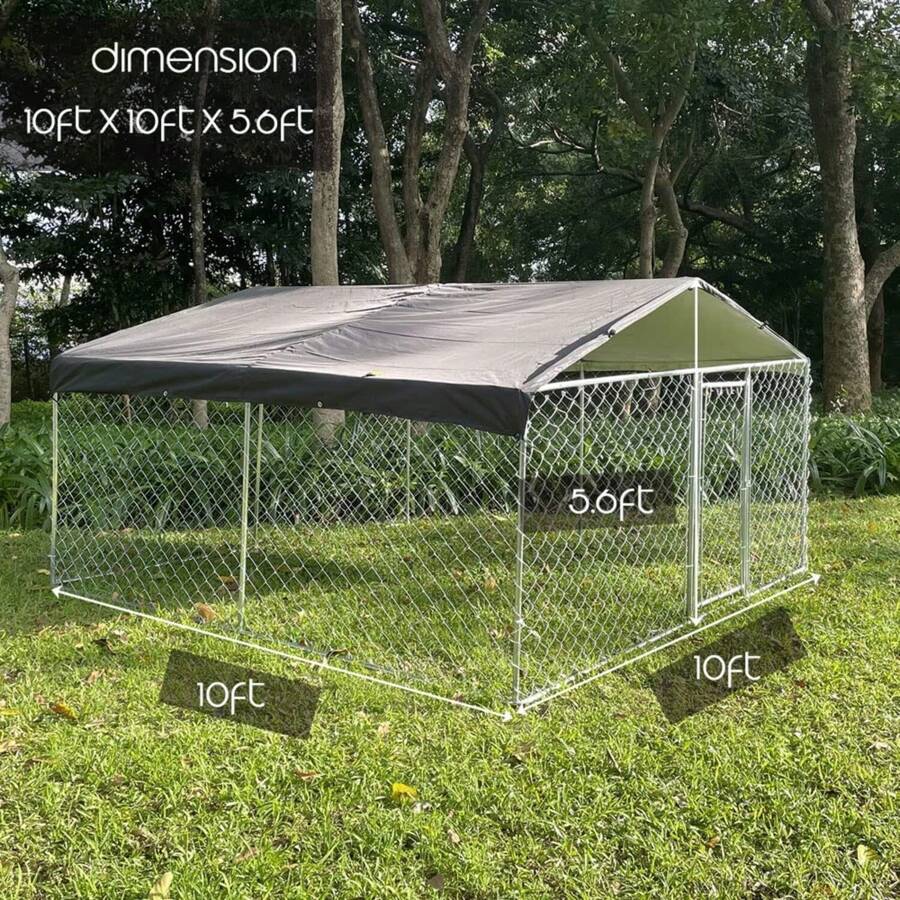 10 X 10ft Large Outdoor Pet Dog Run House Kennel Shade Cage Enclosure W