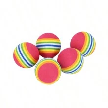 9pcs Small Rainbow Ball Set For Cat, Including Elastic & Silent & Durable & Rainbow-colored Toy Balls, Ideal For Cat Boredom Relief, Self-entertainment, And Play Time - Multicolor - View 4