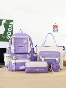 Women Functional Backpacks - Màu tím - Xem 2