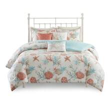 6pc Pebble Beach Sateen Duvet Cover Set - 珊瑚 - 查看 2