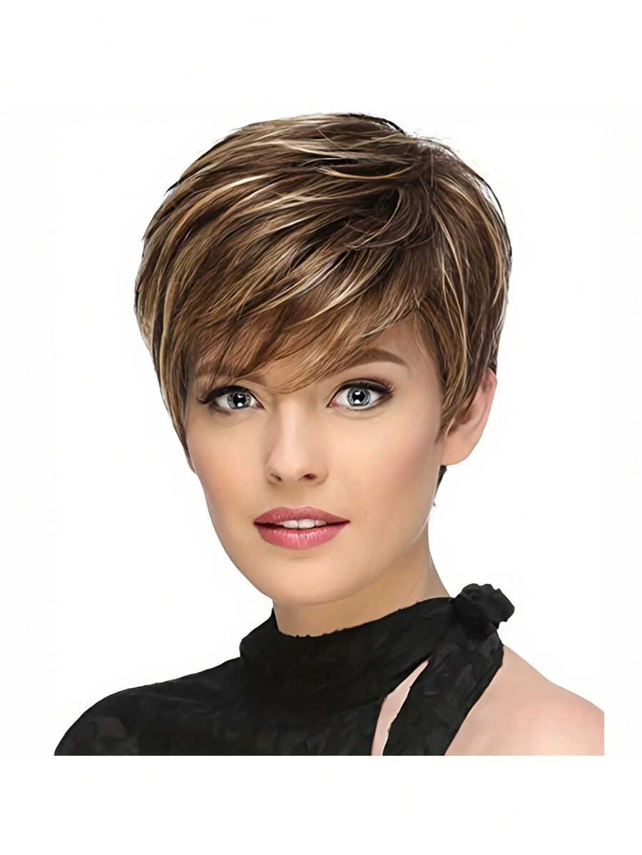 短直筒人造假髮帶劉海 - 間色 - 查看 1