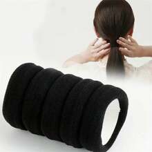 5 cái Liền mạch Băng tóc - Tóc , Màu thuần , Phong cách Đơn giản , Tóc đuôi ngựa Dây thừng Dành cho Cô gái - màu đen - Xem 1
