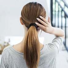 5 cái Liền mạch Băng tóc - Tóc , Màu thuần , Phong cách Đơn giản , Tóc đuôi ngựa Dây thừng Dành cho Cô gái - màu đen - Xem 5