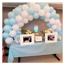 Arco Para Mesa Globos Portatil Decoracion Fiesta Eventos Adornos XV Años Decoracion Arreglo Mesas de dulces Cumpleaños - Blanco - Ver 7