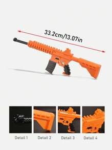 10英寸m416玩具槍拼裝模型積木,帶微粒,家居裝飾套裝 - 彩色 - 查看 6