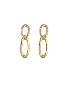 1pair European And American Style Minimalist And Dangle Earrings, Simple Yet Versatile - Gold - View 9