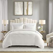 3pc Villa Bamboo Duvet Set - Steel Grey - View 3