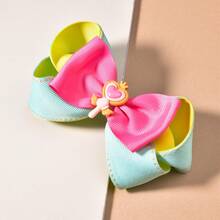 1 件装女孩双层彩色泡泡花仙子棒发夹，带丝带钩边，甜美可爱的发饰，适合女孩的日常生活