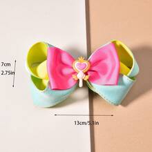 1 件装女孩双层彩色泡泡花仙子棒发夹，带丝带钩边，甜美可爱的发饰，适合女孩的日常生活