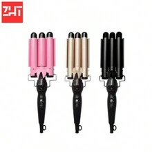 3-Barrier Hair Curler: Perfect Curls In Minutes! - Gold - View 3