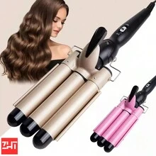 3-Barrier Hair Curler: Perfect Curls In Minutes! - Gold - View 2