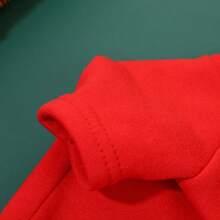 1 件聚酯亮紅色聖誕抓絨運動衫是假期旅行的必備品 - 紅色 - 查看 4