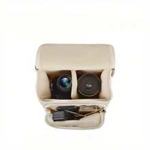 单肩斜挎单反相机包日式帆布数码相机包摄影包 - 米色 - 查看 4