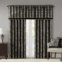 Aubrey Jacquard Curtain Panel Pair, Elegant All Season Black Out Panel Fits Spring Lux Bedroom Decor, Christmas Thanks Giving Gifts - màu đen - Xem 10