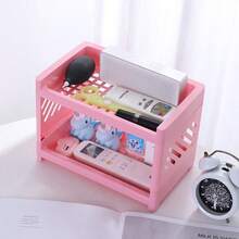 1pc Double Layer Desktop Pp Storage Rack, Suitable For Office Stationery, Makeup And Kitchen Or Bathroom Organizer - Multicolor - View 5