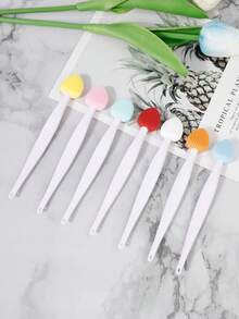 7pcs Double-Sided Nose Brush, Facial Cleansing Brush, Blackhead Remover Brush, Makeup Brush, Silicone Face Wash Brush, Pore Cleansing & Exfoliating Dual-Sided Cleansing Brush