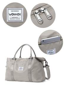 運動旅行手提袋大型健身手提袋適用於兒童,帶拉鍊的行李袋手提袋,便攜式防水旅行袋通宵袋青少年週末手提袋適用於學校練習或通宵旅遊