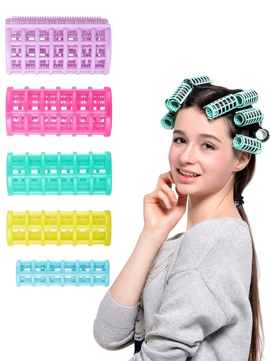 14个塑料卷发器，卡扣式自粘卷发器，无需加热，适用于DIY美发、美发沙龙、理发师（颜色随机），卷发器，无需加热即可卷发，卷发器，美发产品及配件，适用于理发店、美容院、返校季、旅行度假必备品，卷发器，卷发棒，卷发器，卷发工具，无需加热即可卷发，卷发梳，美发设备，无需加热即可打造波浪发型，旅行必备品，发型，美发，卷发，卷发器，无需加热即可卷发，无需加热即可卷发，卷发器，卷发棒，卷发，卷发工具，卷发棒，卷发扩散器，头发，旅行，美发产品，美发工具，美发用品，理发师，理发师配件、理发店、美发设备 - 彩色 - 查看 1