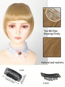 夹式假发刘海接发假发片合成假发假刘海自然发丝刘海混合金发配件假发