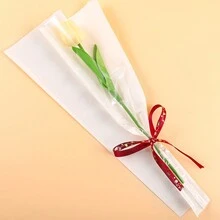 30個/包情人節單支玫瑰花紙袋,適用於花束和裝飾 - 白色 - 查看 3