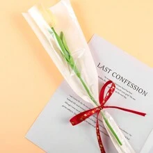 30個/包情人節單支玫瑰花紙袋,適用於花束和裝飾 - 白色 - 查看 1