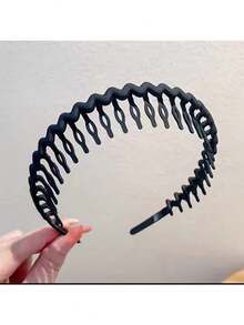 霧面彩色髮夾頭帶女款防滑帶齒簡約加壓頭飾臉部頭帶頭髮飾品