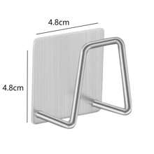 Soporte adhesivo para esponja de acero inoxidable de la cocina de 3 piezas, estante impermeable para drenaje de esponja de fregadero, organizador y accesorios de almacenamiento de cocina - Plateado - Ver 10