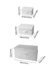 1個白色pp板儲物箱(帶蓋),用於棉被衣物整理,可折疊,適合衣櫥、內衣、褲子儲物 - 白色 - 查看 8