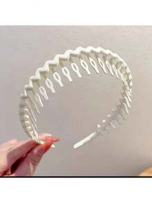 霧面彩色髮夾頭帶女款防滑帶齒簡約加壓頭飾臉部頭帶頭髮飾品