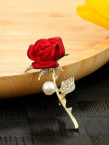 1只女士鬱金香玫瑰胸針,漂亮設計,優雅胸花款式時尚胸針,豪華珠寶配飾,派對禮品