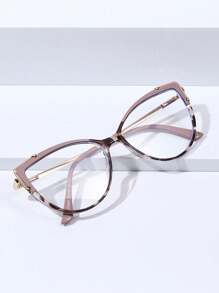 1 pieza Gafas sin graduación de ojo de gato de TR90 con cristales transparentes, accesorios de gafas para mujeres - Multicolor - Ver 5