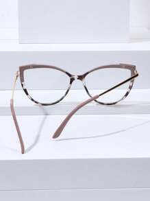 1 pieza Gafas sin graduación de ojo de gato de TR90 con cristales transparentes, accesorios de gafas para mujeres - Multicolor - Ver 2