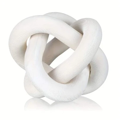 Modern bondgårdshylla och rustik soffbordsprydnad Boho - Handsnidad träkedjadekoration för heminredning (1 st) Bästa presenter