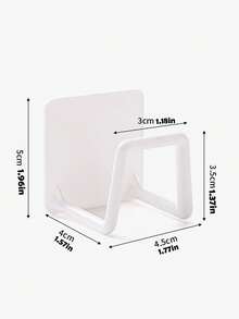 1pc Dishwashing Sponge With Drainage Rack, Kitchen Sink Dish Cloth, Steel Wool Ball, Scrubbing Rag Shelf, Suction Cup Storage Rack - White - View 3