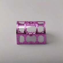 Vintage Pirate Treasure Chest Jewelry Gemstone Coins Storage Box Retro Organizer. Can Store Necklaces, Earrings, Rings, And Other Accessories, And Features Removable Display Compartments. Suitable For Storing And Organizing Jewelry Or Other Small Items. Can Be Used As A Gift Box Or Food Packaging Box For Parties, Weddings, Holidays, And Other Events. A Beautiful And Practical Gift For Any Occasion. - Hot Pink - View 1